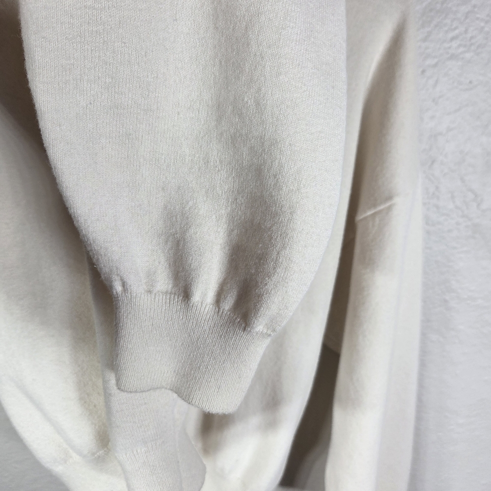 Aritzia Sunday Best Size L Cream Merino Wool Daisy Sweater Daisies Flower Print - Picture 6 of 16